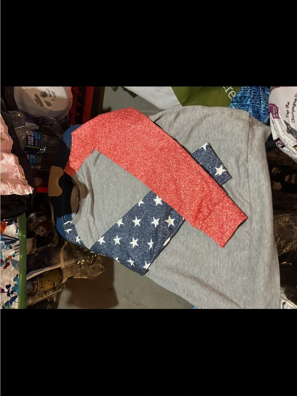 Women’s Long Sleeve Raglan Tee with America Pattern